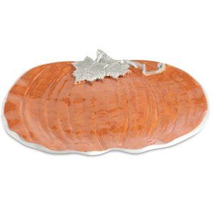 JULIA KNIGHT Pumpkin 17" Serving Platter Orange Spice Fall Thanksgiving HTF NEW